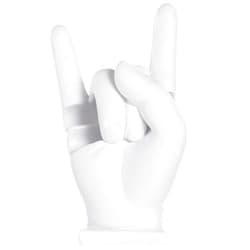 OMISTAR Rock Hand Drumstick Display Holder, Fun Gesture Shaped Drumstick Display Stand, White Resin Drumstick Holder, Drumstick Stand with Stable Base for Drummers Stick & Mallet Bags & Cases