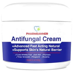 PHARMBANNER Antifungal Cream for Jock Itch: Psoriasis, and Ringworm Treatment - Extra Strength Fast Relief for Itchy Skin, Tinea Cruris, and Athlete's Foot - Soothing Foot & Body Balm for Men & Women