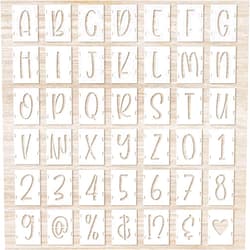 Lusofie Letter Stencils 3 Inch Cursive Stencil Letters Number Template 42 Pcs Letter Stencils for Crafts Reusable Stencils for Painting Chalkboard Wood Signs Wall Art(3inch)