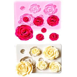 ORIONE 2PCS Rose Flowers silicone molds Cake Chocolate Mold wedding Cake Decorating Tools Fondant Sugarcraft Cake Molds