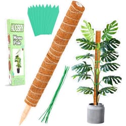Augshy Moss Pole, Augshy Total Length 20 Inch Coir Totem Pole - 2Pcs 12 Inch Moss Pole, Coir Moss Stick for Monstera Climbing Indoor Creepers Plant Support Extension