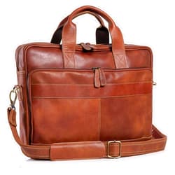 Komal's Passion Leather Leather briefcase 18 Inch Laptop Messenger Bags for Men and Women Best Office briefcase Satchel Bag