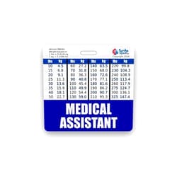 Scrubs and Stuff LLC Medical Assistant Badge Buddy Horizontal w/Height & Weight Conversion Charts (Standard, Navy)