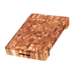 Teakhaus Teak Cutting Board - Rectangle Carving Board With Hand Grip And Bowl Cut Out (20 x 14 x 2.5 in.) - By Teakhaus