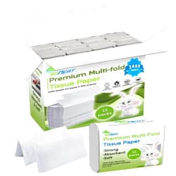 SoNeat Multifold Paper Towels, 2400 Sheets, 200 Count Per Pack Premium Quality Disposable Hand Towels for Commercial, Household, and Public Bathroom, 100% Virgin Wood Pulp, 12 Packs