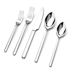 KINGSTONE Silverware Set, 20 Piece Flatware Cutlery Set for 4, 18/10 Stainless Steel Silverware Mirror Polished Dishwasher Safe for Home, Restaurant, Wedding, Party(Silver, 20 pieces for 4)