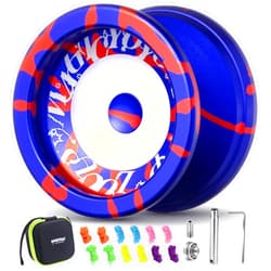 MAGICYOYO V6S LOCUS YoYo - Responsive/Unresponsive Dual Mode for Kids 8-12 & Adults | Pro Fingerspin Trick Design | Includes 12 Yo-yo Strings, Bearing Tool, Carry Bag (Vibrant Blue/Red)