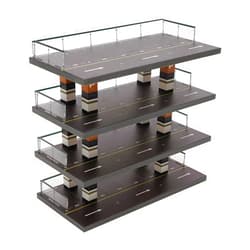 DMSIDN 4-Tiers Model Car Display Case, 1/64 Scale Hot Diecast Wheels Display Case Toy Car Storage, Small Parking Garage Diorama Children's Birthday Presents