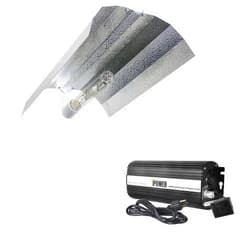 iPower 19 Inch Basic Gull Wing Reflector and 600W Digital Dimmable Electronic Ballast Combo Set for Hydroponic HPS/MH Grow Light System, Kits