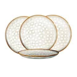 Henten Home Irregular Shape Ceramic Plates, 11 Inch Steak, Salad, Dinner Plate Set of 4, Porcelain Pizza, Pasta Plates, Serving Dish for Kitchen, Holiday Gifts, Dishwasher Safe (Misty White)