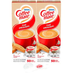 By The Cup Nestle Coffee mate Liquid Coffee Creamer Singles, Original, 50 Ct Box (Pack of 2) with By The Cup Coffee Scoop