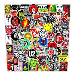Bastban 100 PCS Music Themed Graffiti Stickers, Multicolor Vinyl Waterproof Aesthetic Stickers for Water Bottles, Laptop, Phone, Guitar, Skateboard, Motorcycle