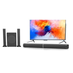 Puxinat 2 in 1 Separable Sound Bars for TV with Subwoofer, Bluetooth 5.0 Surround System for Home Theater, ARC/Optical/Aux/USB TV Speaker, Treble/Bass Adjust, 10 EQ Modes, Remote Included
