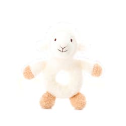 Apricot Lamb Baby Lovey Lamb Soft Rattle Toy, Plush Stuffed Animal for Newborn Soft Hand Grip Shaker Over 0 Months (Cream Lamb, 6 Inches)