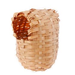 MinnowXY Small Bird Nest with Metal Hook Hand-Woven Bird Eco-Friendly Natural Bamboo Cage Accessories Hanging Bird Shelter