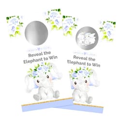 Bella and Bentley Novelty Blue Elephant Baby Shower Scratch Off Game for Boy - Elephant Party Activity Supplies - Lottery Raffle Tickets (32 Pack)