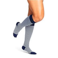 SIGVARIS Women's Microfiber Shades Calf Mariner Stripe 10-12