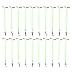 DSBAOMA 20Pcs T-Shape Swivels Snaps Stainless 3 Way Rolling Swivels Crosses Line Fishing Swivels with Beads Set