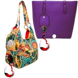 PortoVino Vegan Leather Designer Wine Purse/Tote With Hidden Spout/Holds 1.5 Liters Swankey Terracotta Beverage Tote with Hidden, Insulated Compartment, Pours 4 bottle of Wine from Cooler!