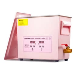 CREWORKS 6L Ultrasonic Cleaner, 1.6 gal Ultrasonic Jewelry Cleaner with Digital Timer and Heater, 180W Stainless Steel Sonic Cavitation Machine for Cleaning Tool Watch Glasses Retainer Denture, Pink