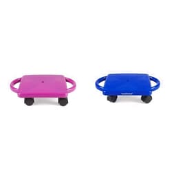 hand2mind Purple Indoor Scooter Board with Safety Handles for Kids Ages 6-12, Plastic Floor Scooter Board with Rollers, Physical Education for Home, Homeschool Supplies (Pack of 1)