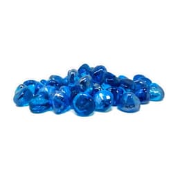 Golden Flame 10 Pound Fire Diamonds | 1 Inch Rocks | Natural Gas or Propane | Fire Pit, Table, and Fireplace | Indoor or Outdoor | Brilliant Jewel-Like Color | Caribbean Blue Reflective