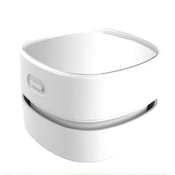 ODISTAR Desktop Vacuum Cleaner, Mini Table dust Sweeper Energy Saving,High Endurance up to 90 mins,Cordless&360º Rotatable Design for Keyboard/Home/School/Office(White)