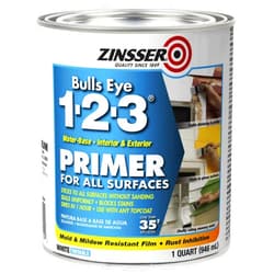 Zinsser Rust-Oleum ZINSSER 1 qt 02004 White, Bulls Eye 1-2-3 Water-Based Stain Blocking Primer/Sealer