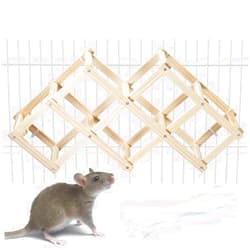 Jevnd Wooden Rat Climbing Toys, Natural Pet Rat Cage Accessories Climbing Ladder, Fancy Rats Enrichment Toys Activities, Hanging Rat Toys for Pet Rats in Cage Playing Chewing (M, 1pc)