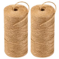 Amrules Twine String 1312 Feet Long Natural Jute Twine Hemp Rope for Gardening Crafts Giftwares Wrapping Packing Wedding Decor, Brown 2 Rolls