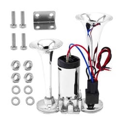 Saihisday 600DB Air Horn Kit 12V Dual Trumpets Super Loud Air Horn Speaker with Air Compressor for Boat Truck Train Motorcycle