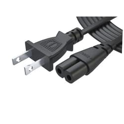 PWR+ Pwr AC Cable Replacement Power Cord 2 Prong 6 Feet (Black)