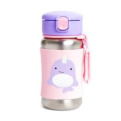 Skip Hop Toddler Sippy Cup with Straw, Zoo Stainless Steel Straw Bottle, Narwhal Stainless Steel Straw Bottle Narwhal