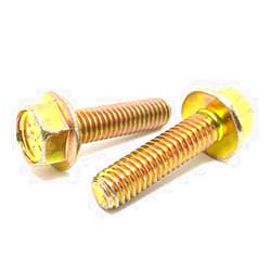 BoltsandNuts.com (50 Pieces) 3/8-16x1-1/4 Grade 8 Hex Flange Bolts Screws UNC Coarse Full Threads Zinc Yellow