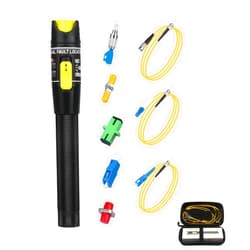 Fyboptwu Fiber Optic Cable Troubleshoot Kit - 1pc VFL-50 Visual Fault Locator &1pc FC to LC Adapter & 1pc LC, SC, ST, FC Coupler & 3 Short Patch Cords