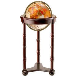 Replogle Lancaster—Bronze Metallic, Dark Cherry Wood Finish, Floor Model Globe, Perfect for Anyone Looking for a Elegant Floor Standing Globe That Fits Small Spaces (12