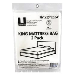 Uboxes King Mattress Poly Covers, 76 x 15 x 104 inch, 2 Pack