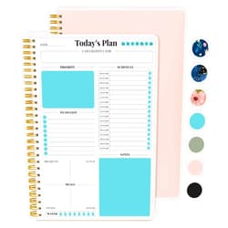 Taja Undated Daily Planner With Hourly Schedule, Spiral To Do List Notebook to Organize Your Daily Tasks and Agendas(6.9