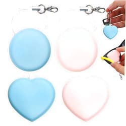 XIHIRCD 4pcs Macaron Phone Screen Cleaner, Round & Heart Shaped Cute Cell Phone Screen Wipe Pendant Keychain Lens Cleaning Tool Smartphone Accessories for Glasses, with Anti-Dust Plug