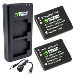Wasabi Power Battery (2-Pack) and USB-C Dual Charger for Ricoh DB-110 and Ricoh GR III, GR IIIx, Theta X, WG-6, G900, G900 II, G900SE II
