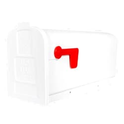 Gibraltar Mailboxes Parsons Medium Capacity Rust-Proof Plastic White, Post-Mount Mailbox, PL10W0201