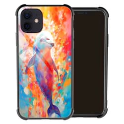 KUAVETO Phone Case for iPhone 15 14 12 13 11 7 8 6s 6 Pro Max Plus Mini XR X XS Max SE Dolphin-BP152 Shock-Resistant Anti-Fall Multicolor