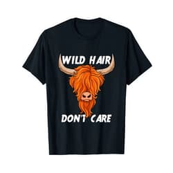 Schottische Highland Kuh Geschenke Scottish Highland Cows Gift Highland Cow Hair T-Shirt