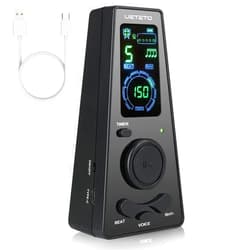 Ueteto Digital Metronome with Timer, English Vocal Counting, One Touch Operation and Easily Readable Color Display Electronic Metronome with Volume Control for Piano Guitar Drum Violin