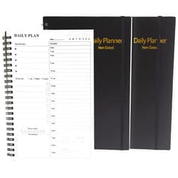 JIEYAN 2 Pack Undated Daily Planner, To Do List Notebook Hourly Schedules Spiral Appointment Planner, Time Management Manual and Planner 5.6