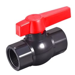 uxcell Ball Valve, G1-1/4 Female Thread PVC Valve for Aquarium Setup, Sump Pump, Pool, Garden Sprinkler Black Red
