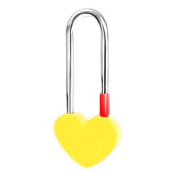 Gradleen Keyless Love Lock Single Heart Padlock,Yellow 3.5