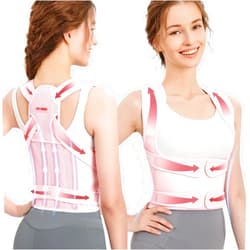 Fit Geno Back Brace Posture Corrector for Women, Shoulder Straightener, Adjustable Full Back Support, Upper and Lower Back Pain Relief - Scoliosis, Hunchback, Hump, Thoracic, Spine Corrector (Small)