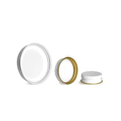 SKS Bottle & Packaging, Inc. 38/400 Metal Caps, White Metal Plastisol Lined Caps