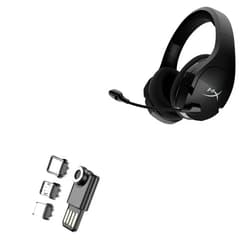 BoxWave Cable Compatible with HyperX Cloud Stinger Core Wireless - MagnetoSync Mini Adapter, Magnet Charging Cable USB Type-C Micro USB - Jet Black